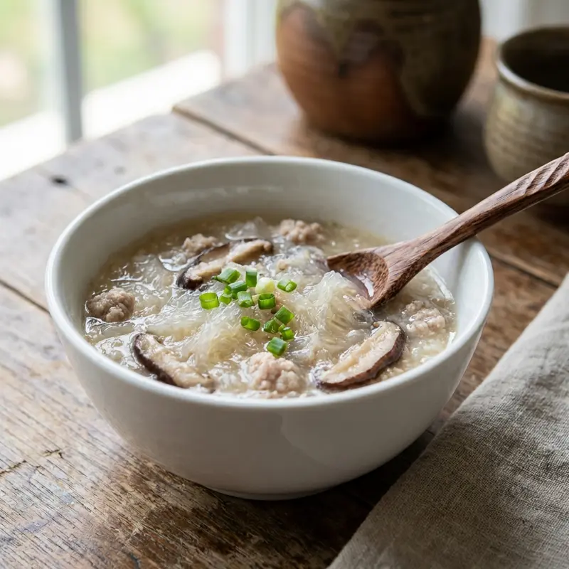 Cháo yến thịt băm mang lại bữa ăn dễ tiêu hóa và giàu dưỡng chất.