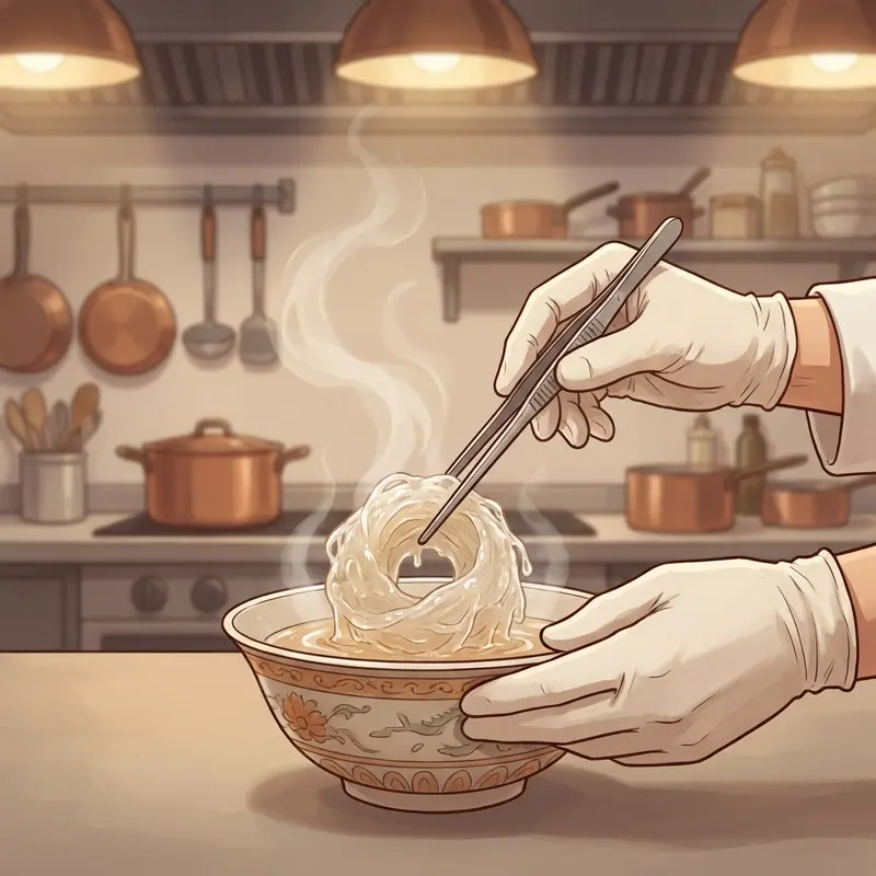 Chân yến sau khi chưng giữ được độ dai giòn, không bị bở nát.