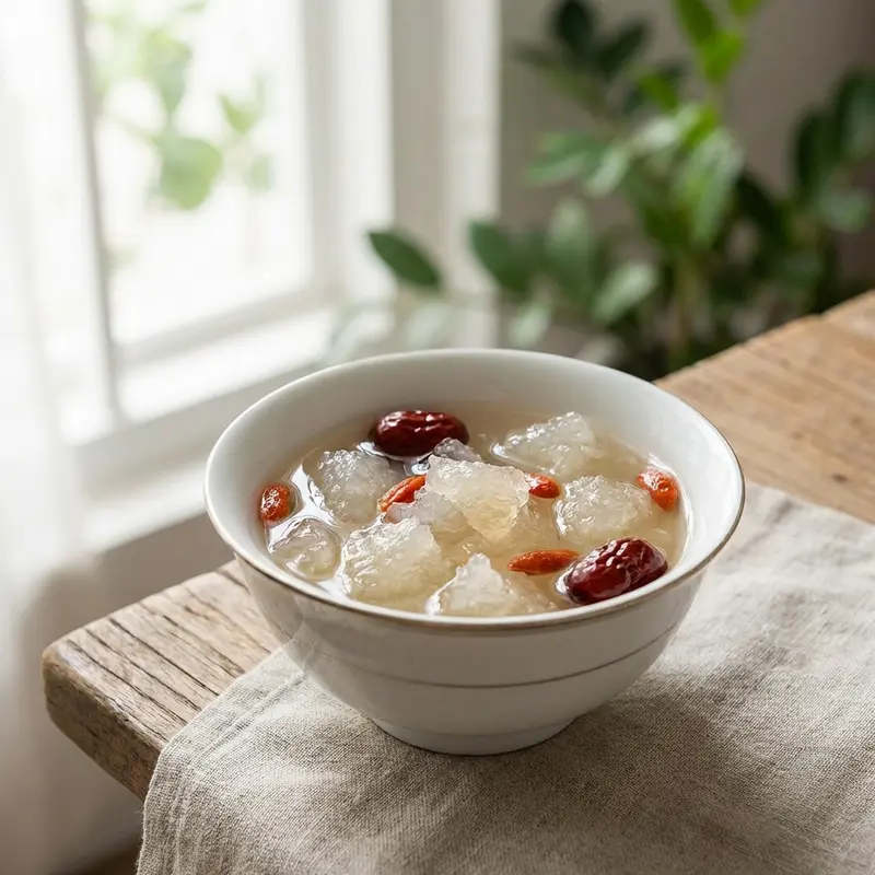 Chén yến chưng từ chân yến có sợi nở to, dai giòn và giàu dinh dưỡng.