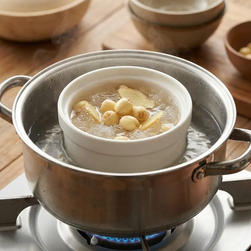 Phương pháp chưng cách thủy giúp bảo toàn trọn vẹn dưỡng chất.