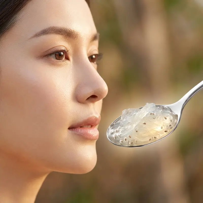Dưỡng chất trong yến sào kích thích sản sinh collagen tự nhiên.