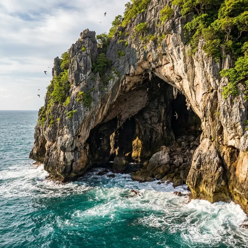 Hang động tự nhiên trên đảo Khánh Hòa.