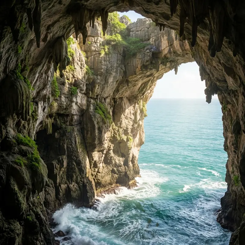 Môi trường vách đá tự nhiên tại các hang động khơi xa Khánh Hòa.