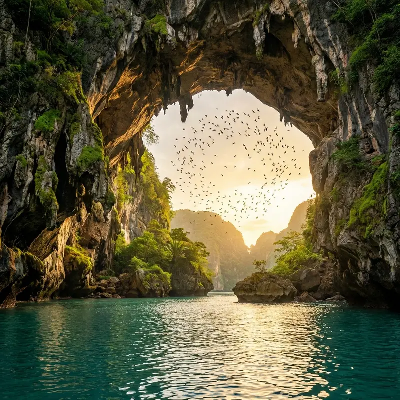 Môi trường hang yến đảo tự nhiên vào thời điểm thu hoạch lý tưởng.