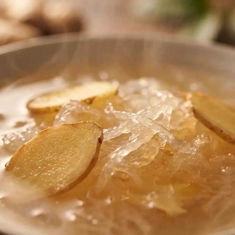 Sự kết hợp hoàn hảo giữa yến sào và gừng tươi.