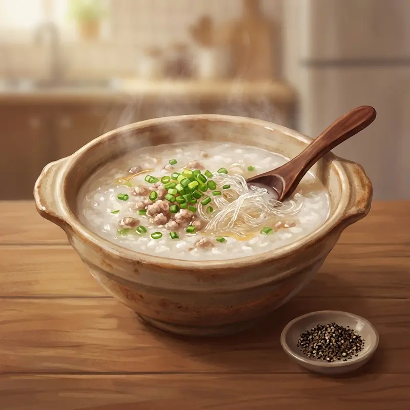 Cháo yến thịt bằm là một món mặn bổ dưỡng, thích hợp để phục hồi sức khỏe.