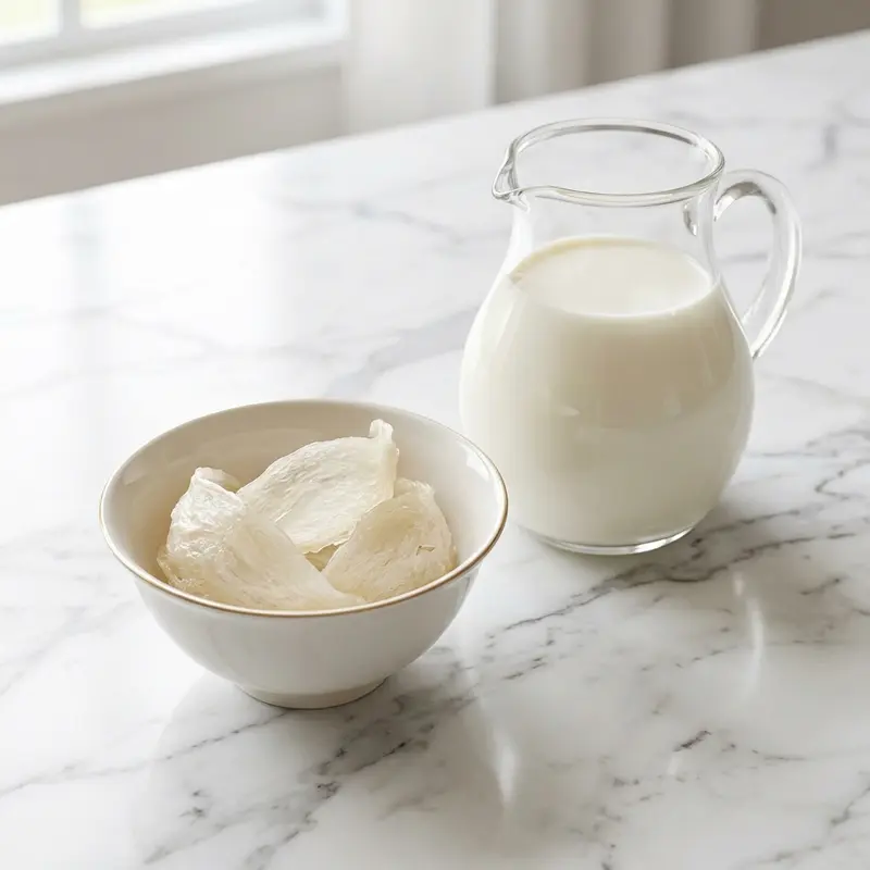 Lựa chọn tổ yến nguyên chất và sữa tươi không đường chất lượng cao.