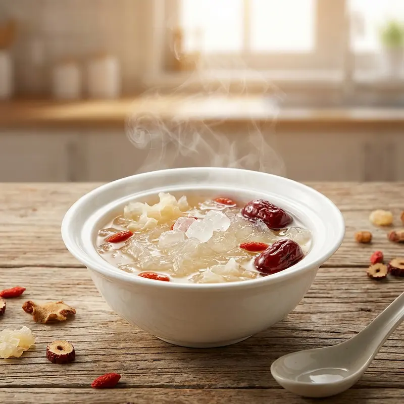 Yến sào nguyên chất khi chưng lên có độ nở tốt, sợi dai và hương vị thanh mát.