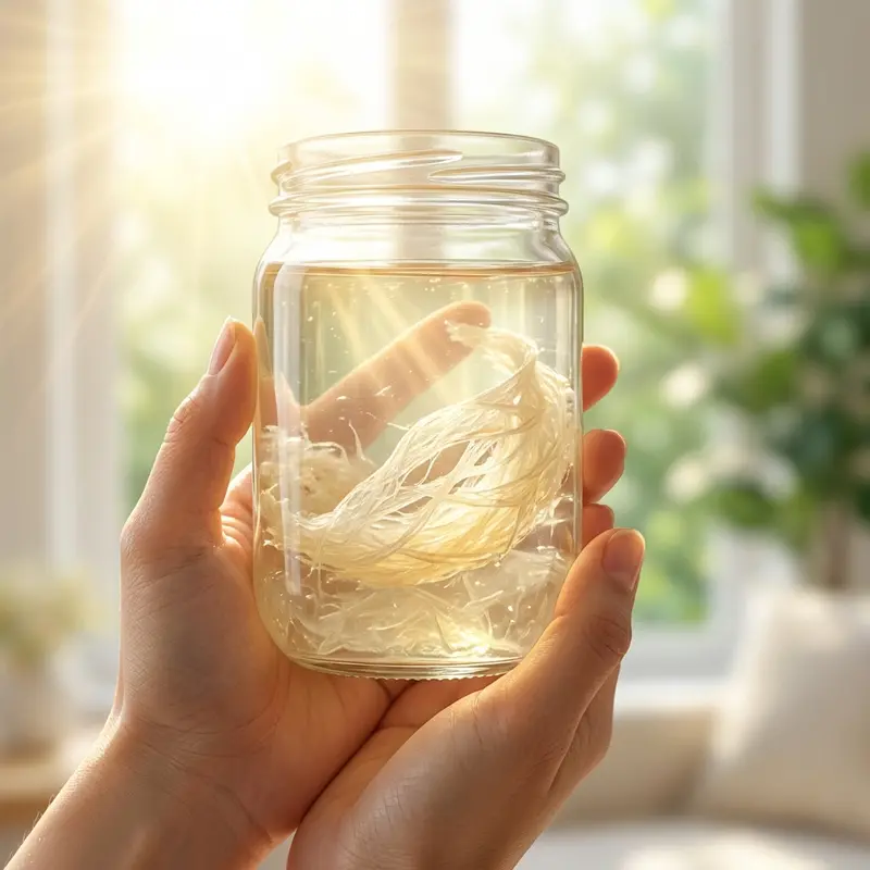 Kiểm tra cấu trúc sợi yến đan xen dưới ánh sáng tự nhiên.
