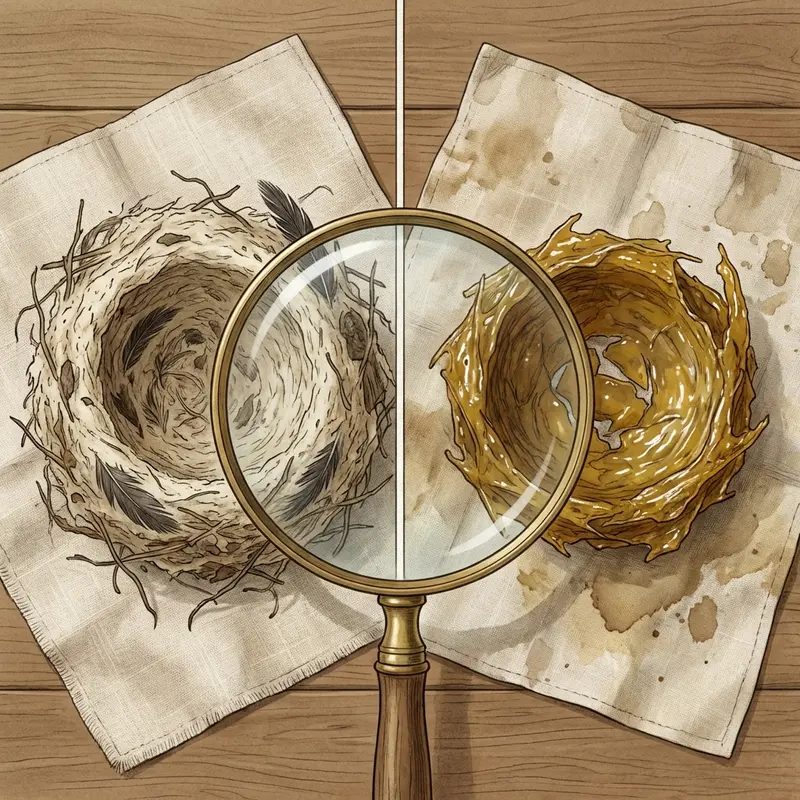 Việc nhận biết mùi tanh tự nhiên của yến đảo và mùi hôi do hóa chất là kỹ năng quan trọng để chọn sản phẩm chất lượng.