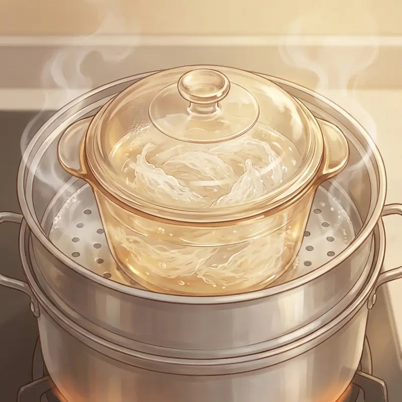 Phương pháp chưng cách thủy giúp bảo toàn trọn vẹn dưỡng chất trong yến sào.