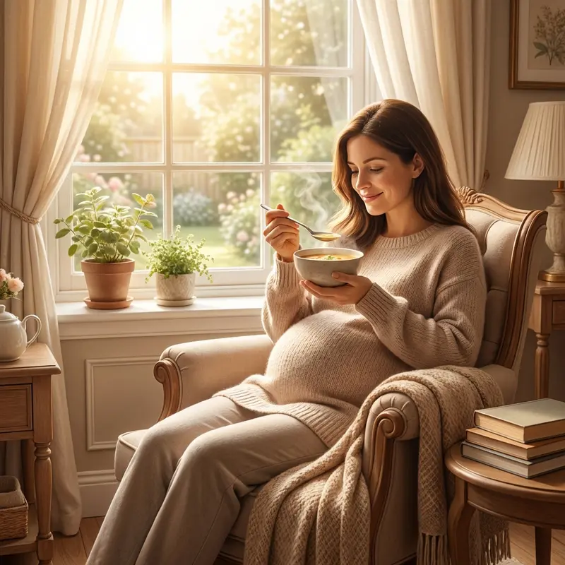 Ăn yến vào buổi sáng sớm giúp mẹ bầu nạp năng lượng cho cả ngày dài.