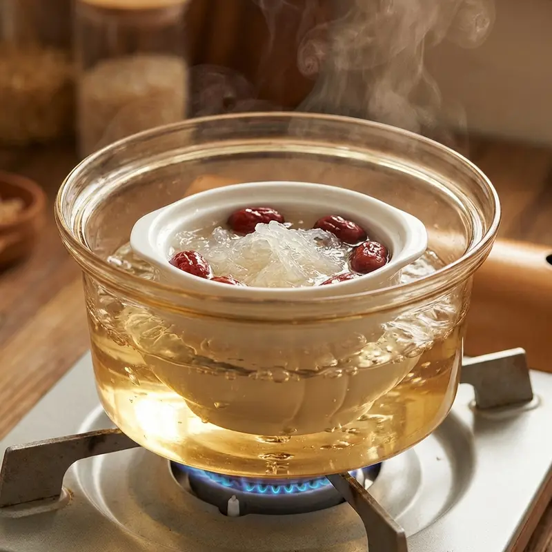 Chưng cách thủy là phương pháp giúp bảo toàn cấu trúc dinh dưỡng của yến.