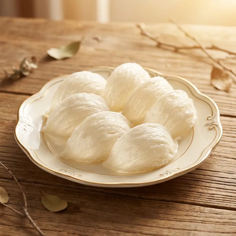 Tổ yến tinh chế đạt tiêu chuẩn an toàn thực phẩm cao nhất.