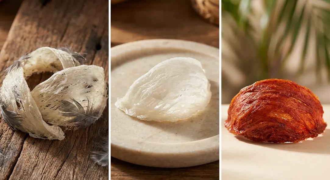 Đa dạng các loại tổ yến từ yến thô, yến tinh chế đến huyết yến quý hiếm.