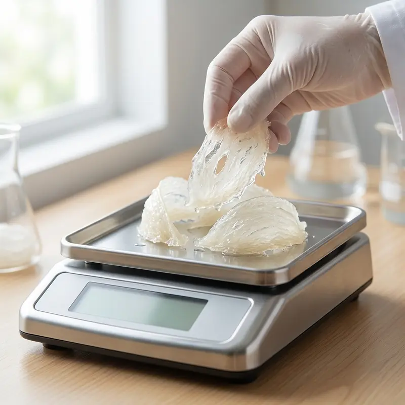 Định lượng yến tươi chuẩn xác trên cân tiểu ly.