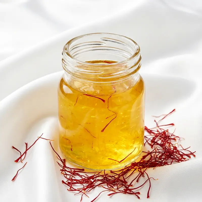 Yến chưng Saffron tỏa sắc vàng ươm đầy quyền quý.