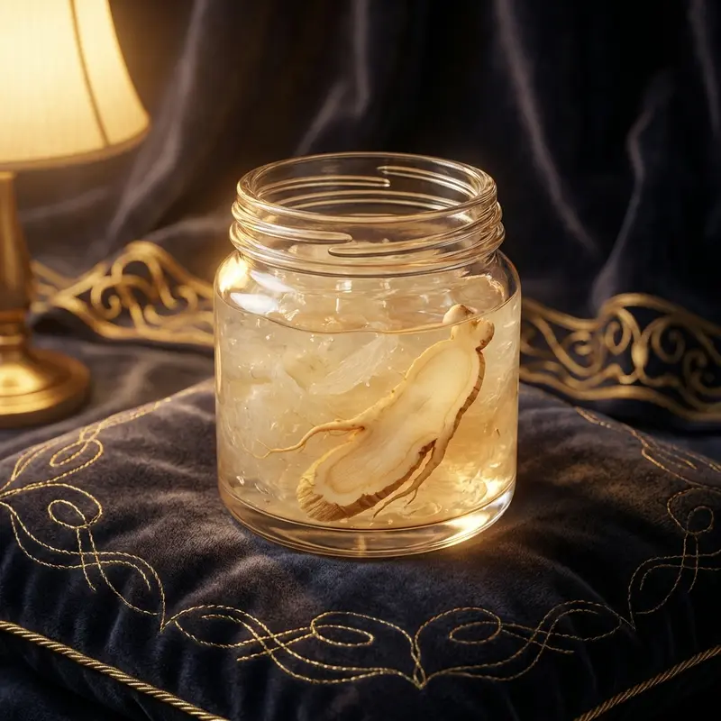 Sự kết hợp hoàn hảo giữa yến sào và nhân sâm nguyên lát.