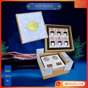 Hộp bánh trung thu Maison Luxury Elites - thiết kế 2 tầng bằng gỗ tre cao cấp