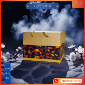 Hộp bánh trung thu Maison Luxury Elites - thiết kế 2 tầng bằng gỗ tre cao cấp